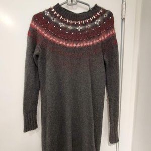 J. Crew Gray Jewel Embellished Sweater Dress